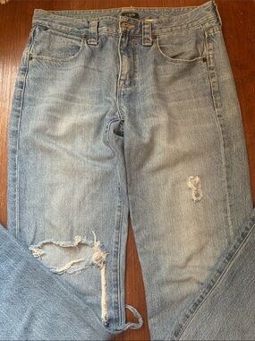 J Crew Factory boyfriend jeans RIPPED